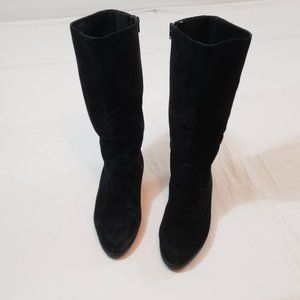 Venezia Black Suede Leather Boots 10.5W